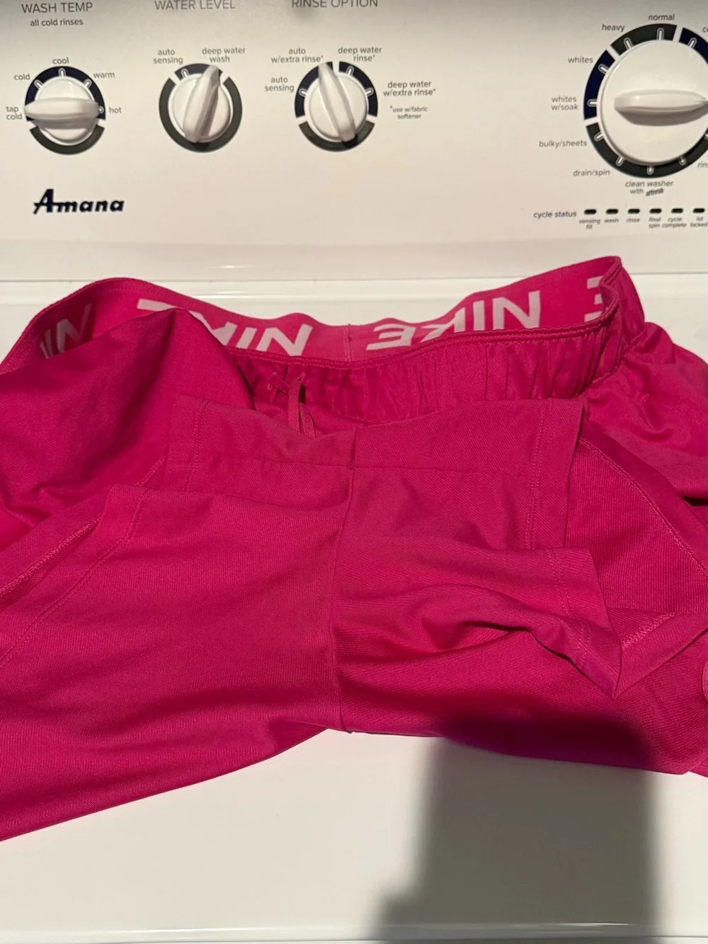 Worn one time NIKE athletic shorts bright pink 2X elastic & drawstring waist